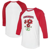 Cincinnati Reds Tiny Turnip Women's Blooming Baseballs 3/4-Sleeve Raglan T-Shirt - MLB T-shirts