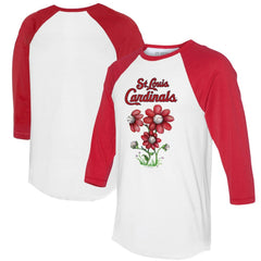 St. Louis Cardinals Tiny Turnip Women's Blooming Baseballs 3/4-Sleeve Raglan T-Shirt - MLB T-shirts