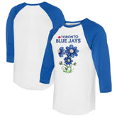 Toronto Blue Jays Tiny Turnip Women's Blooming Baseballs 3/4-Sleeve Raglan T-Shirt - MLB T-shirts