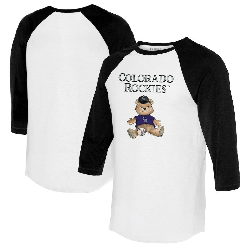 Colorado Rockies Tiny Turnip Women's Teddy Boy 3/4-Sleeve Raglan T-Shirt - MLB T-shirts