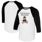 Colorado Rockies Tiny Turnip Women's Teddy Boy 3/4-Sleeve Raglan T-Shirt - MLB T-shirts