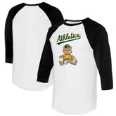 Athletics Tiny Turnip Women's Teddy Boy 3/4-Sleeve Raglan T-Shirt - MLB T-shirts