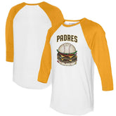 San Diego Padres Tiny Turnip Women's Burger 3/4-Sleeve Raglan T-Shirt - MLB T-shirts