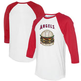Los Angeles Angels Tiny Turnip Women's Burger 3/4-Sleeve Raglan T-Shirt - MLB T-shirts