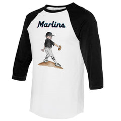 Miami Marlins Tiny Turnip Women's Clemente 3/4-Sleeve Raglan T-Shirt - MLB T-shirts
