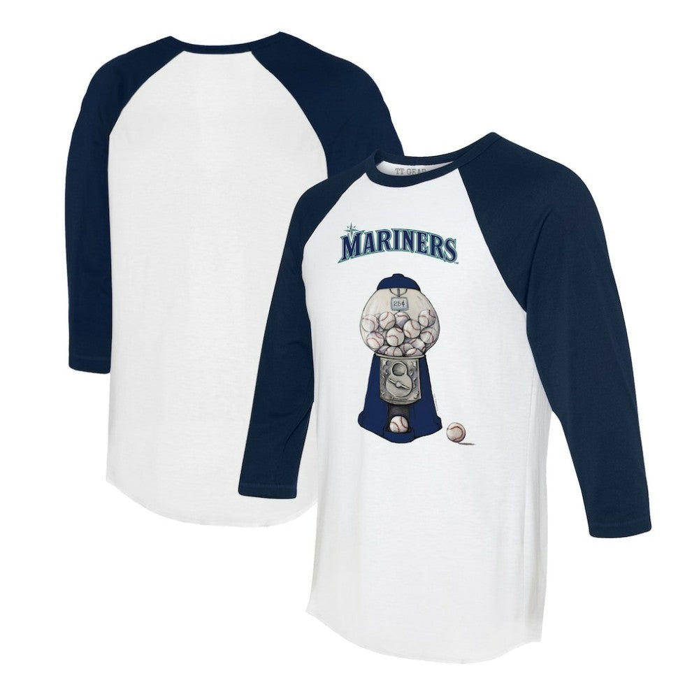 Seattle Mariners Tiny Turnip Women's Gumball Machine 3/4-Sleeve Raglan T-Shirt - MLB T-shirts