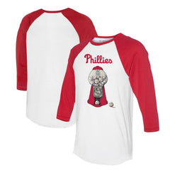 Philadelphia Phillies Tiny Turnip Women's Gumball Machine 3/4-Sleeve Raglan T-Shirt - MLB T-shirts