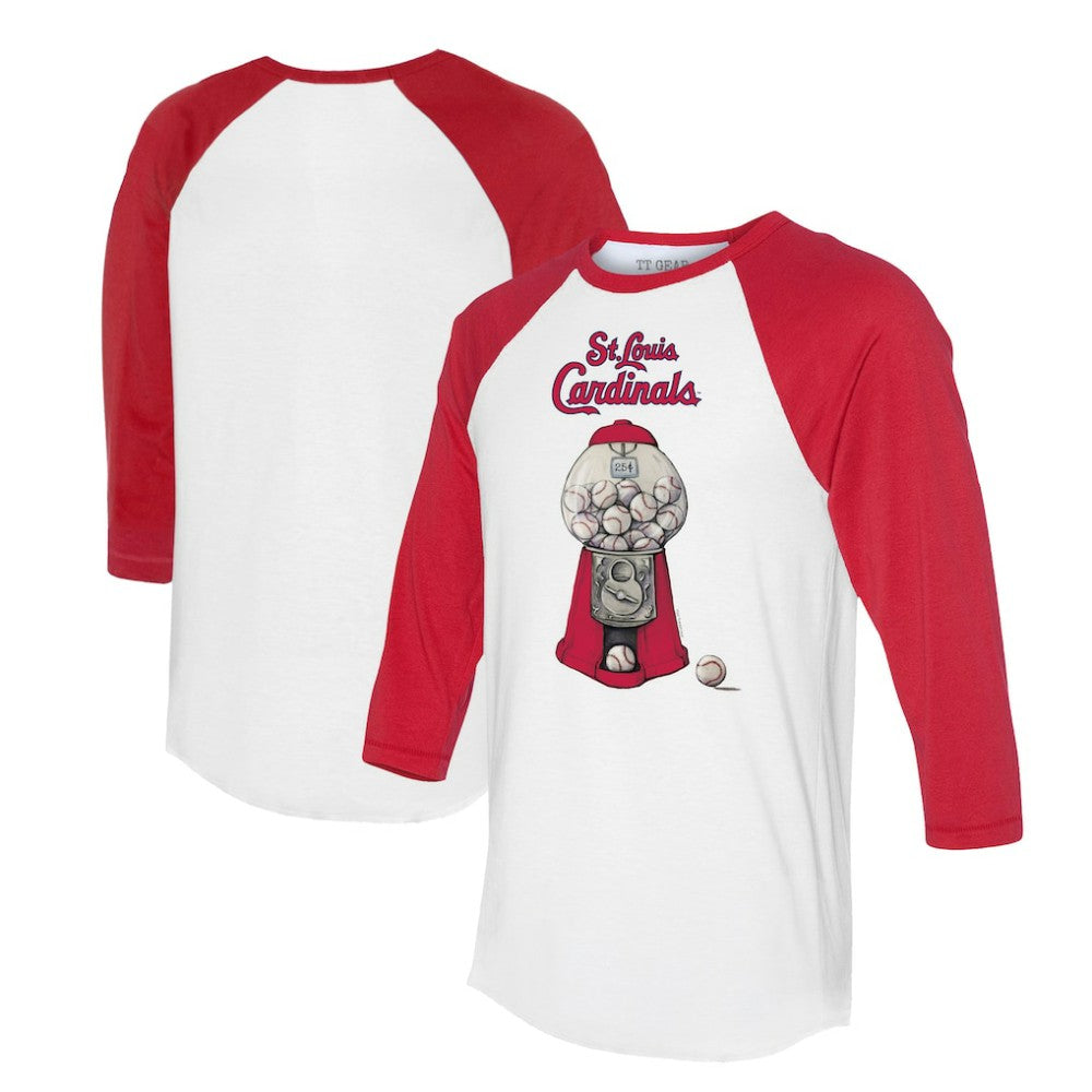 St. Louis Cardinals Tiny Turnip Women's Gumball Machine 3/4-Sleeve Raglan T-Shirt - MLB T-shirts