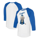 Los Angeles Dodgers Tiny Turnip Women's Gumball Machine 3/4-Sleeve Raglan T-Shirt - MLB T-shirts
