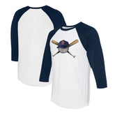 Detroit Tigers Tiny Turnip Women's Hat Crossbats 3/4-Sleeve Raglan T-Shirt - MLB Hats