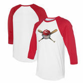 Cincinnati Reds Tiny Turnip Women's Hat Crossbats 3/4-Sleeve Raglan T-Shirt - MLB Hats
