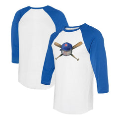 Chicago Cubs Tiny Turnip Women's Hat Crossbats 3/4-Sleeve Raglan T-Shirt - MLB Hats
