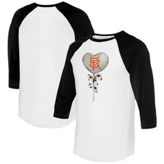 San Francisco Giants Tiny Turnip Women's Heart Lolly 3/4-Sleeve Raglan T-Shirt - MLB T-shirts