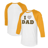 San Diego Padres Tiny Turnip Women's I Love Dad 3/4-Sleeve Raglan T-Shirt - MLB T-shirts