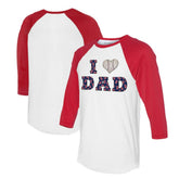 Boston Red Sox Tiny Turnip Women's I Love Dad 3/4-Sleeve Raglan T-Shirt - MLB T-shirts