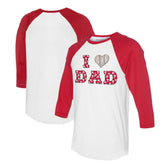 Philadelphia Phillies Tiny Turnip Women's I Love Dad 3/4-Sleeve Raglan T-Shirt - MLB T-shirts