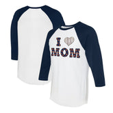 Detroit Tigers Tiny Turnip Women's I Love Mom 3/4-Sleeve Raglan T-Shirt - MLB T-shirts