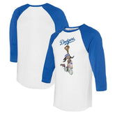 Los Angeles Dodgers Tiny Turnip Women's Jada 3/4-Sleeve Raglan T-Shirt - MLB T-shirts