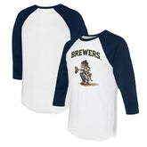 Milwaukee Brewers Tiny Turnip Women's Kate 3/4-Sleeve Raglan T-Shirt - MLB T-shirts