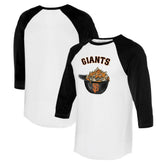 San Francisco Giants Tiny Turnip Women's Nacho Helmet 3/4-Sleeve Raglan T-Shirt - MLB T-shirts