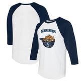 Seattle Mariners Tiny Turnip Women's Nacho Helmet 3/4-Sleeve Raglan T-Shirt - MLB T-shirts