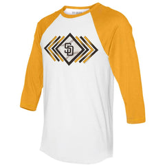 San Diego Padres Tiny Turnip Women's Prism Arrows 3/4-Sleeve Raglan T-Shirt - MLB T-shirts