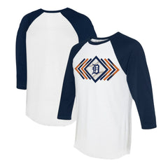 Detroit Tigers Tiny Turnip Women's Prism Arrows 3/4-Sleeve Raglan T-Shirt - MLB T-shirts