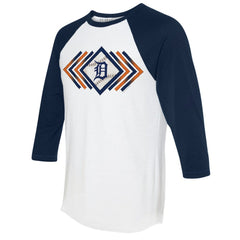 Detroit Tigers Tiny Turnip Women's Prism Arrows 3/4-Sleeve Raglan T-Shirt - MLB T-shirts