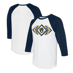 Milwaukee Brewers Tiny Turnip Women's Prism Arrows 3/4-Sleeve Raglan T-Shirt - MLB T-shirts