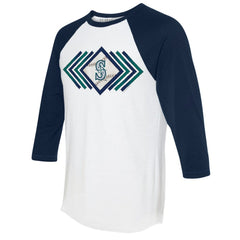 Seattle Mariners Tiny Turnip Women's Prism Arrows 3/4-Sleeve Raglan T-Shirt - MLB T-shirts