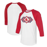 Boston Red Sox Tiny Turnip Women's Prism Arrows 3/4-Sleeve Raglan T-Shirt - MLB T-shirts