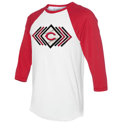 Cincinnati Reds Tiny Turnip Women's Prism Arrows 3/4-Sleeve Raglan T-Shirt - MLB T-shirts