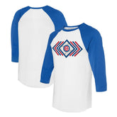 Chicago Cubs Tiny Turnip Women's Prism Arrows 3/4-Sleeve Raglan T-Shirt - MLB T-shirts