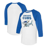 Chicago Cubs Tiny Turnip Women's Shark 3/4-Sleeve Raglan T-Shirt - MLB T-shirts