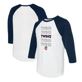 Minnesota Twins Tiny Turnip Women's Stacked 3/4-Sleeve Raglan T-Shirt - MLB T-shirts