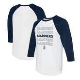 Seattle Mariners Tiny Turnip Women's Stacked 3/4-Sleeve Raglan T-Shirt - MLB T-shirts