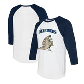 Seattle Mariners Tiny Turnip Unisex Stega 3/4-Sleeve Raglan T-Shirt - MLB T-shirts