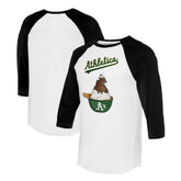 Athletics Tiny Turnip Unisex Sundae Helmet 3/4-Sleeve Raglan T-Shirt - MLB T-shirts