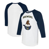 Milwaukee Brewers Tiny Turnip Unisex Sundae Helmet 3/4-Sleeve Raglan T-Shirt - MLB T-shirts