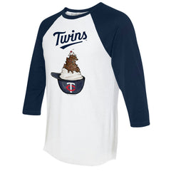 Minnesota Twins Tiny Turnip Unisex Sundae Helmet 3/4-Sleeve Raglan T-Shirt - MLB T-shirts