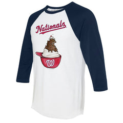 Washington Nationals Tiny Turnip Unisex Sundae Helmet 3/4-Sleeve Raglan T-Shirt - MLB T-shirts