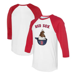 Boston Red Sox Tiny Turnip Unisex Sundae Helmet 3/4-Sleeve Raglan T-Shirt - MLB T-shirts