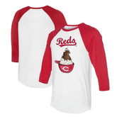 Cincinnati Reds Tiny Turnip Unisex Sundae Helmet 3/4-Sleeve Raglan T-Shirt - MLB T-shirts