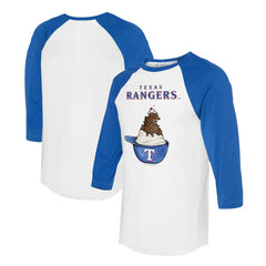 Texas Rangers Tiny Turnip Unisex Sundae Helmet 3/4-Sleeve Raglan T-Shirt - MLB T-shirts