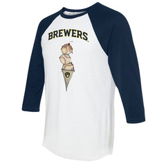 Milwaukee Brewers Tiny Turnip Unisex Triple Scoop 3/4-Sleeve Raglan T-Shirt - MLB T-shirts