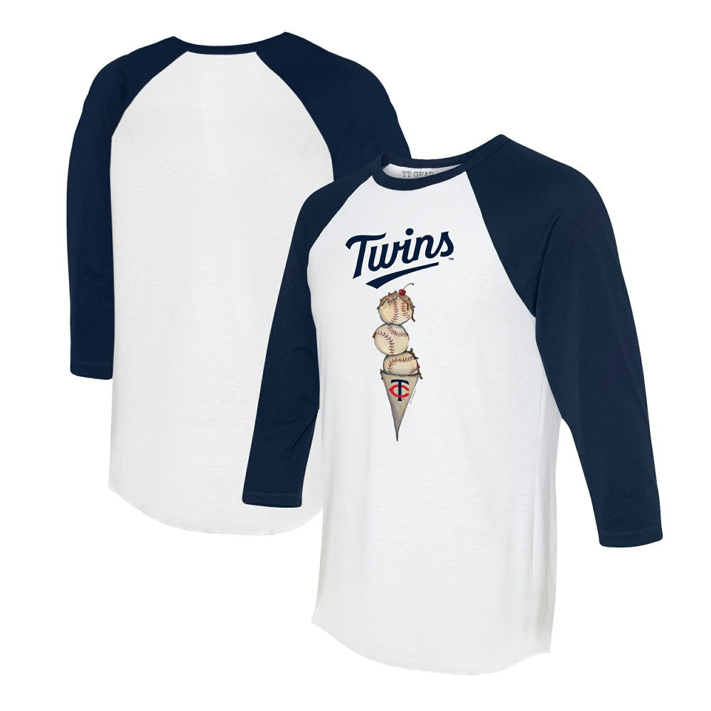 Minnesota Twins Tiny Turnip Unisex Triple Scoop 3/4-Sleeve Raglan T-Shirt - MLB T-shirts