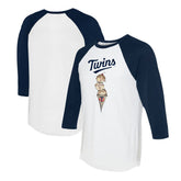 Minnesota Twins Tiny Turnip Unisex Triple Scoop 3/4-Sleeve Raglan T-Shirt - MLB T-shirts