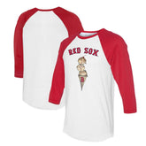 Boston Red Sox Tiny Turnip Unisex Triple Scoop 3/4-Sleeve Raglan T-Shirt - MLB T-shirts