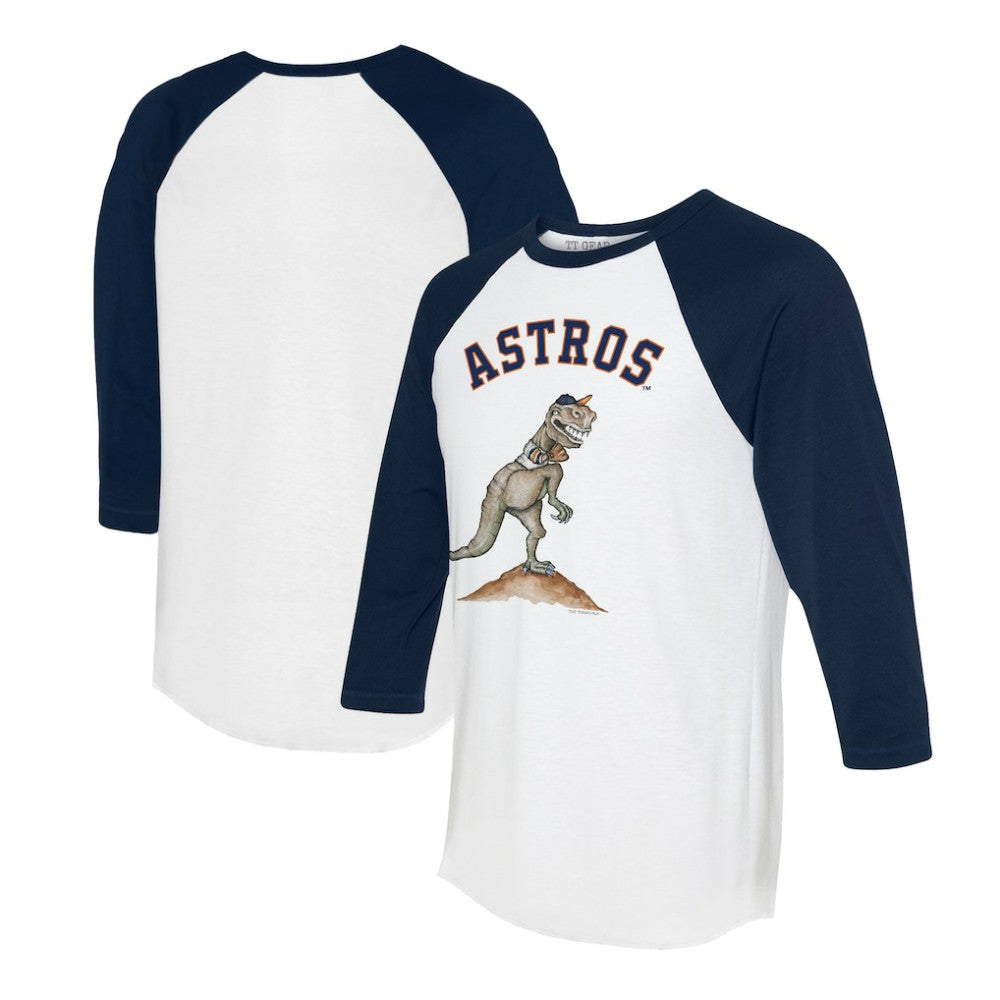 Houston Astros Tiny Turnip Unisex TT Rex 3/4-Sleeve Raglan T-Shirt - MLB T-shirts