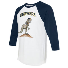 Milwaukee Brewers Tiny Turnip Unisex TT Rex 3/4-Sleeve Raglan T-Shirt - MLB T-shirts